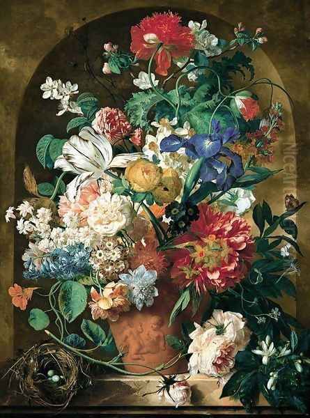 Still-Life of Flowers 1734 Oil Painting by Jan Van Huysum