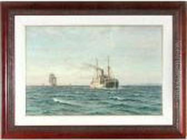 Ship Painting, Danish by Vilhelm Karl Ferd. Arnesen