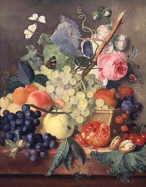 A Basket of Fruit Oil Painting by Jan Van Huysum