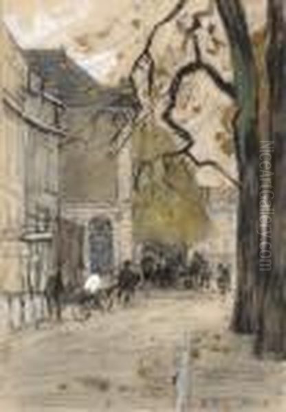 The Schouwburg Theatre Inthe Hague Oil Painting by Floris Arntzenius