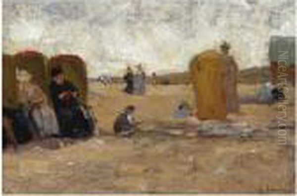 At The Beach, Scheveningen Oil Painting by Floris Arntzenius