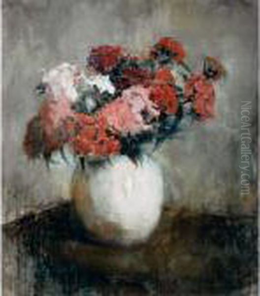 Sweet-william In A Vase Oil Painting by Floris Arntzenius