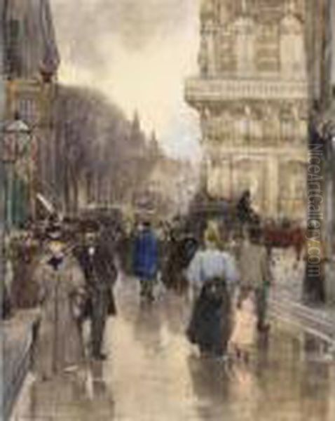 Spuistraat And Lange Poten In The Hague Oil Painting by Floris Arntzenius