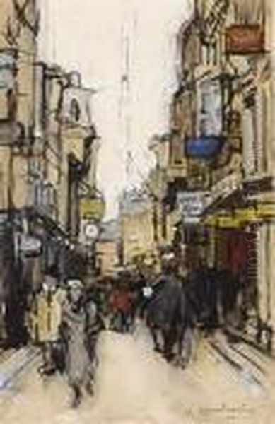 Spuistraat The Hague Oil Painting by Floris Arntzenius