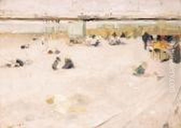 Beach At Scheveningen Oil Painting by Floris Arntzenius