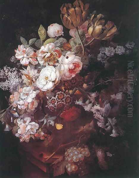 Vase of Flowers Oil Painting by Jan Van Huysum