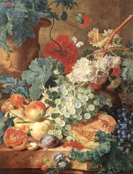 Fruit Still-Life Oil Painting by Jan Van Huysum