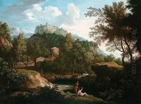 Italian Landscape Oil Painting by Jacob De Heusch