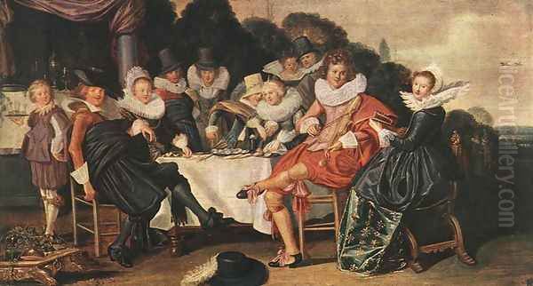 Amusing Party In The Open Air 1621 Oil Painting by Dirck Hals