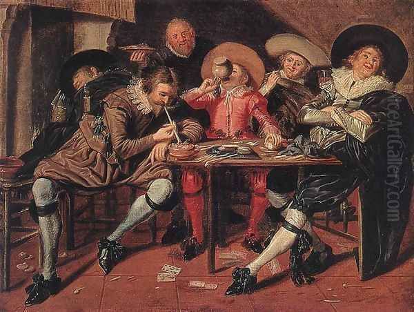 Merry Party in a Tavern 1628 Oil Painting by Dirck Hals