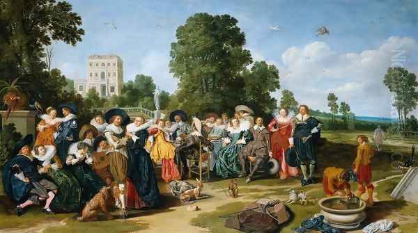 The Fête Champêtre 1627 Oil Painting by Dirck Hals