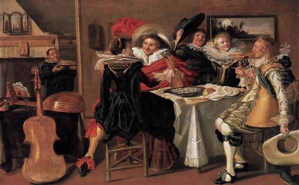 Merry Company at Table Oil Painting by Dirck Hals