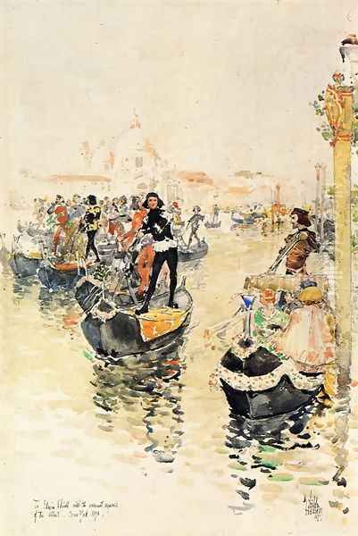 A Venetian Regatta Oil Painting by Frederick Childe Hassam