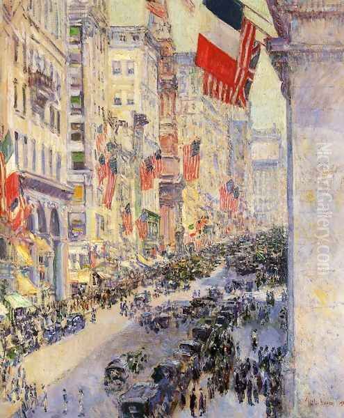 Up the Avenue from Thirty-Fourth Street, 1917 Oil Painting by Frederick Childe Hassam