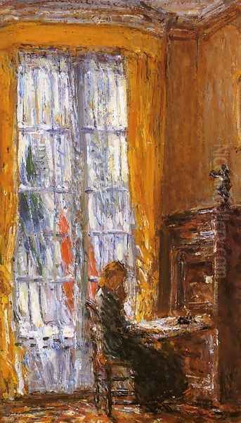 At the Writing Desk Oil Painting by Frederick Childe Hassam