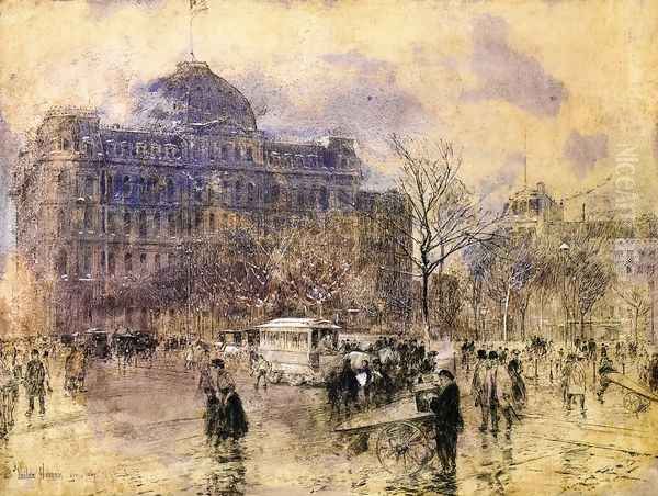 Cityscape Oil Painting by Frederick Childe Hassam