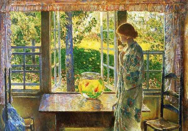 The Goldfish Window Oil Painting by Frederick Childe Hassam