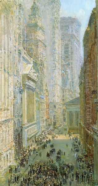 Lower Manhattan Oil Painting by Frederick Childe Hassam