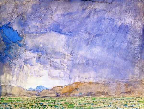 Thunderstorm on the Oregon Trail Oil Painting by Frederick Childe Hassam