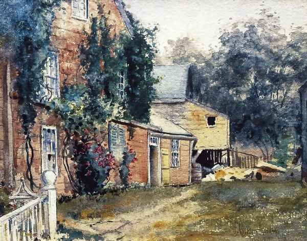 Old House, Nantucket Oil Painting by Frederick Childe Hassam