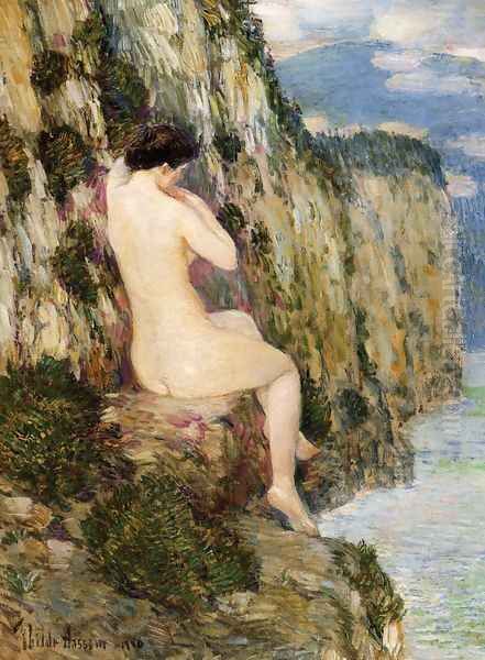 Nude on the Cliffs Oil Painting by Frederick Childe Hassam