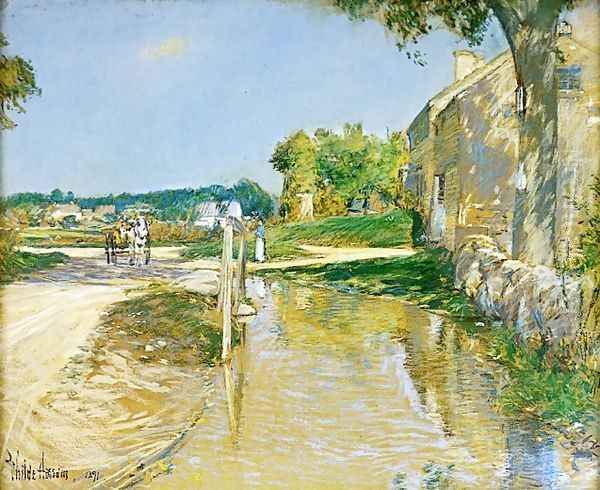 A Country Road Oil Painting by Frederick Childe Hassam