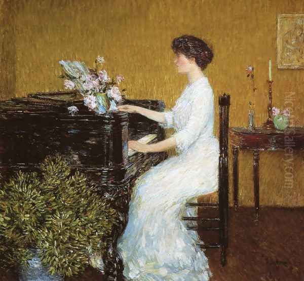 At the Piano Oil Painting by Frederick Childe Hassam