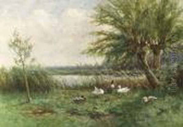 Under The Willows Oil Painting by David Adolf Constant Artz