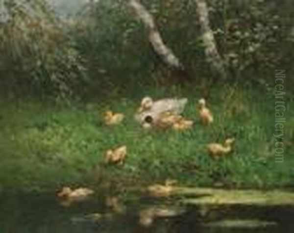 The First Swim Oil Painting by David Adolf Constant Artz