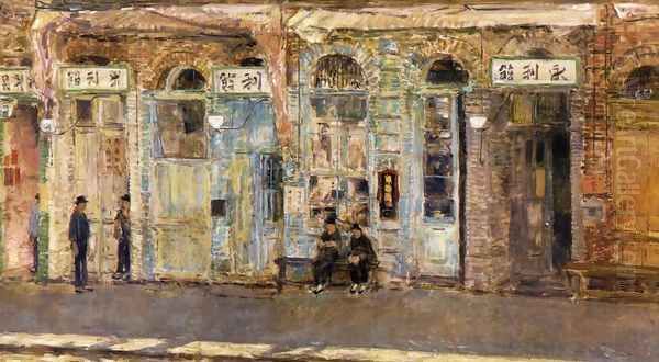 The Chinese Merchants Oil Painting by Frederick Childe Hassam