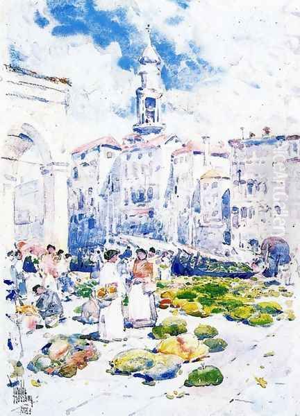 Rialto Market, Venice Oil Painting by Frederick Childe Hassam