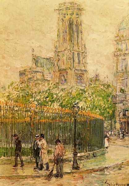 St. Germain l'Auxerrois Oil Painting by Frederick Childe Hassam