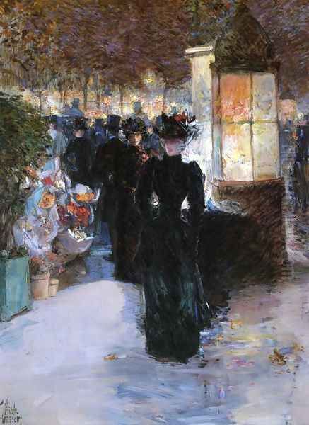 Paris Nocturne Oil Painting by Frederick Childe Hassam