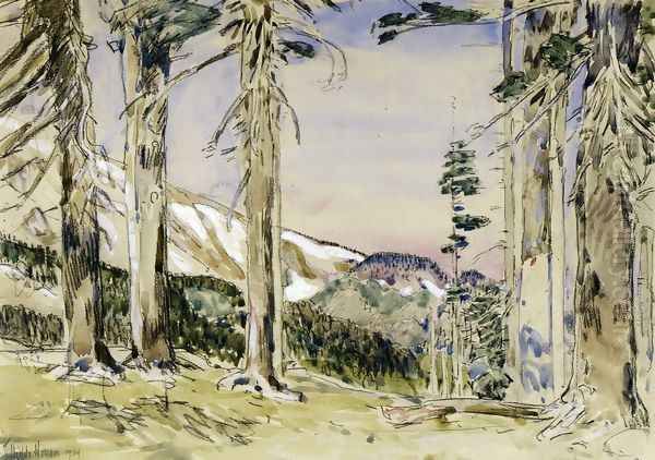 End of Timberline, Mt. Hood Oil Painting by Frederick Childe Hassam