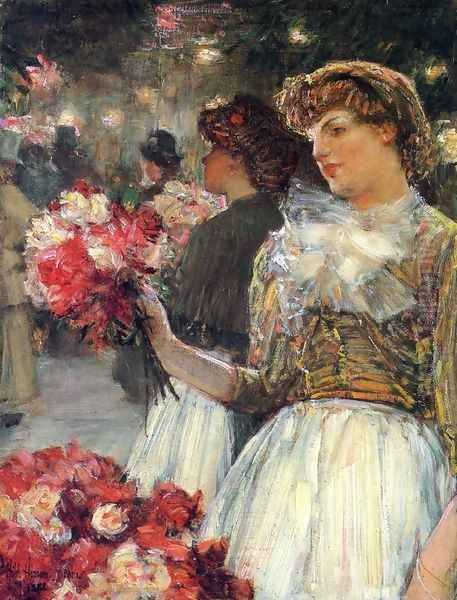 Peonies Oil Painting by Frederick Childe Hassam