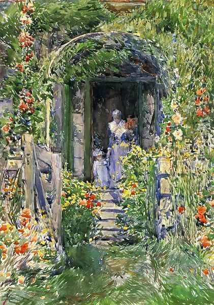 Isles of Shoals Garden Oil Painting by Frederick Childe Hassam