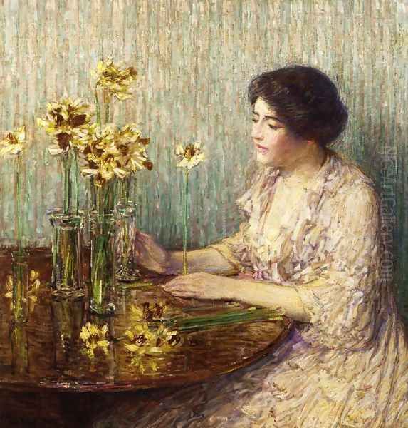 Jonquils Oil Painting by Frederick Childe Hassam