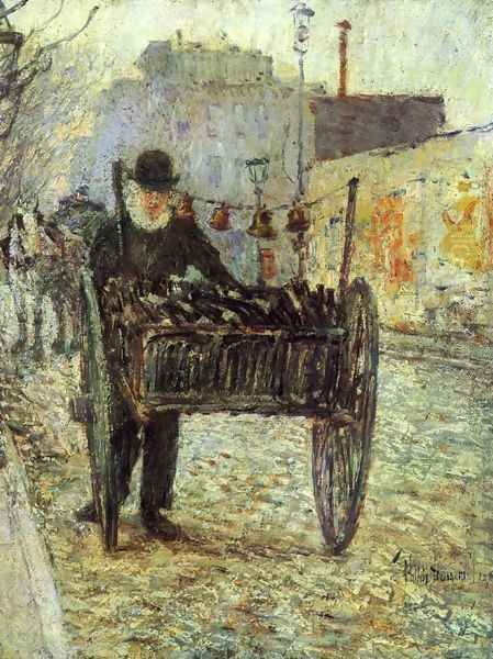 Old Bottle Man Oil Painting by Frederick Childe Hassam