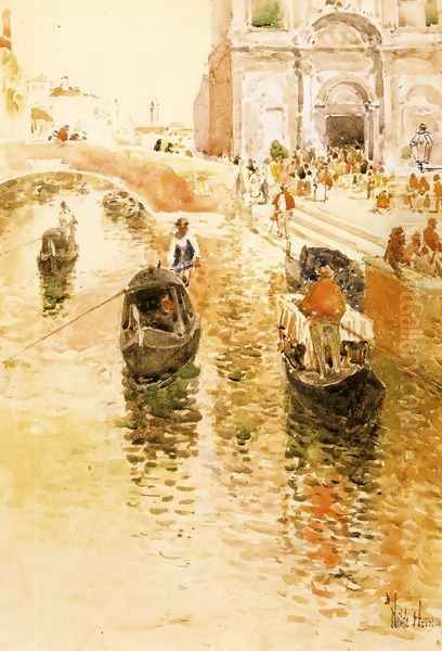 Gondoliers Oil Painting by Frederick Childe Hassam