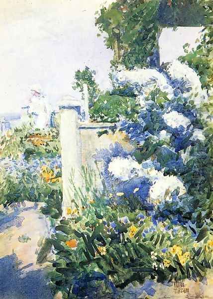 Garden by the Sea, Isles of Shoals Oil Painting by Frederick Childe Hassam