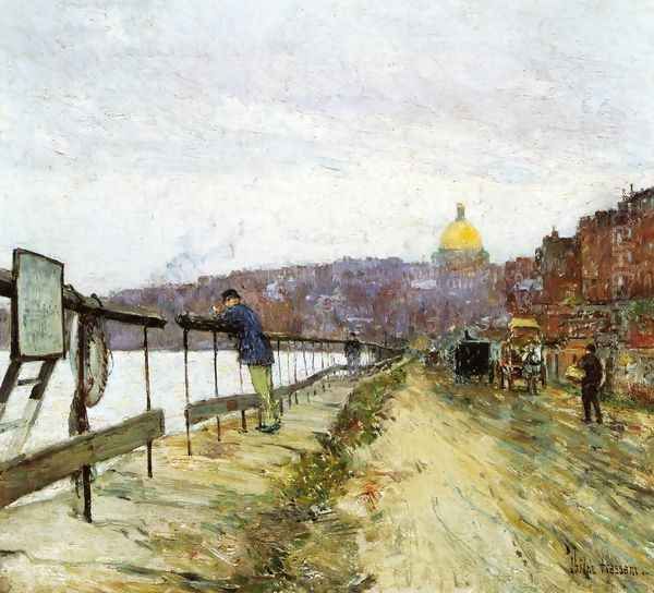 Charles River and Beacon Hill Oil Painting by Frederick Childe Hassam