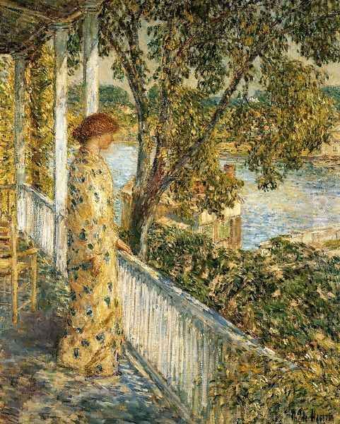 Listening to the Orchard Oriole Oil Painting by Frederick Childe Hassam