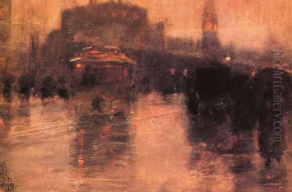 Columbus Avenue, Boston Oil Painting by Frederick Childe Hassam