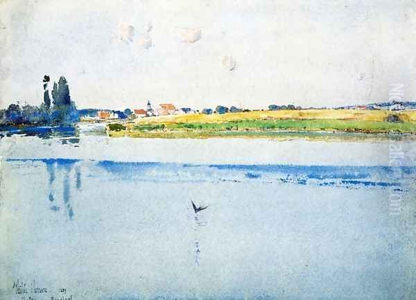 Chatou near Bougival Oil Painting by Frederick Childe Hassam