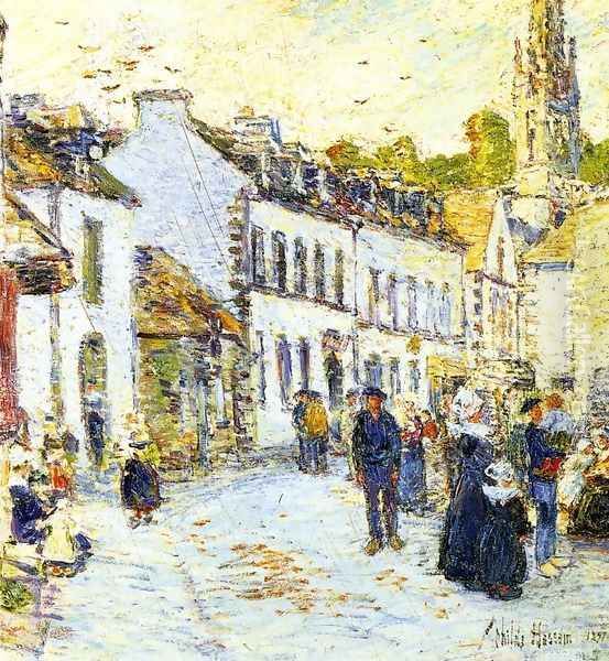 Pont-Aven, Evening Oil Painting by Frederick Childe Hassam