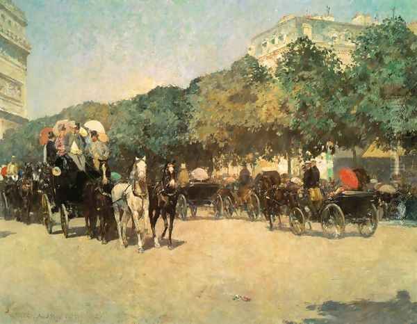 Grand Prix Day Oil Painting by Frederick Childe Hassam