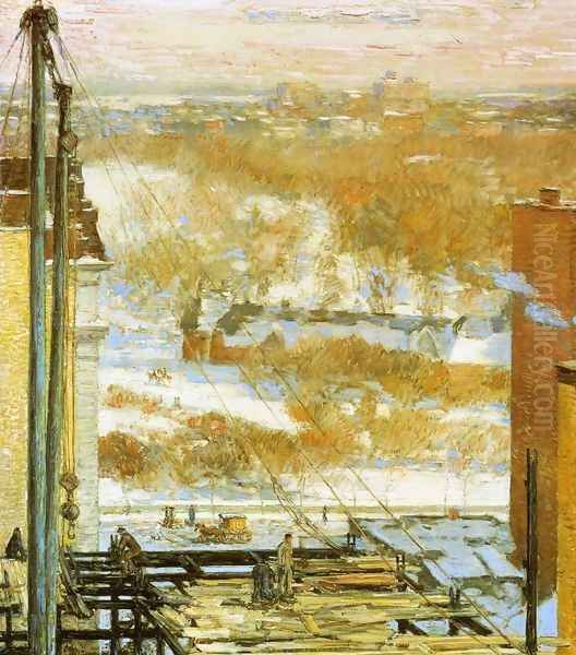 The Hovel and the Skyscraper Oil Painting by Frederick Childe Hassam