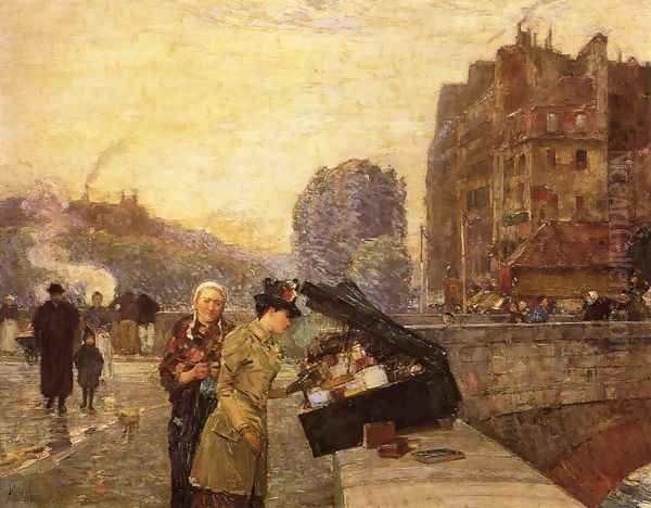 The Quai St. Michel Oil Painting by Frederick Childe Hassam