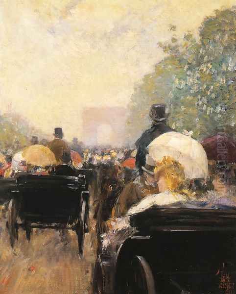 Carriage Parade Oil Painting by Frederick Childe Hassam