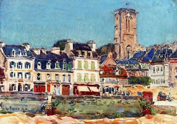 The Quai, Lannion Oil Painting by Frederick Childe Hassam